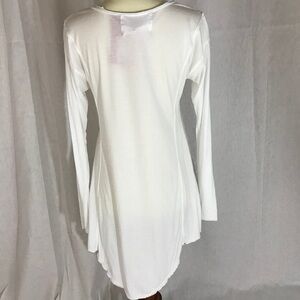 White Long Sleeve Tunic Top